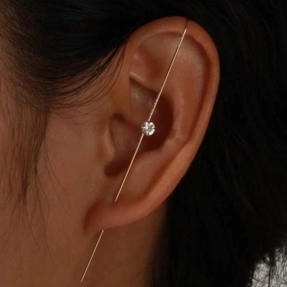 ⚜️𝟯𝟬%𝗢𝗙𝗙 𝗯𝘂𝗻𝗱𝗹𝗲𝘀 𝟯+⚜️ NEW Simple Rhinestone Ear Hook - Picture 3 of 9
